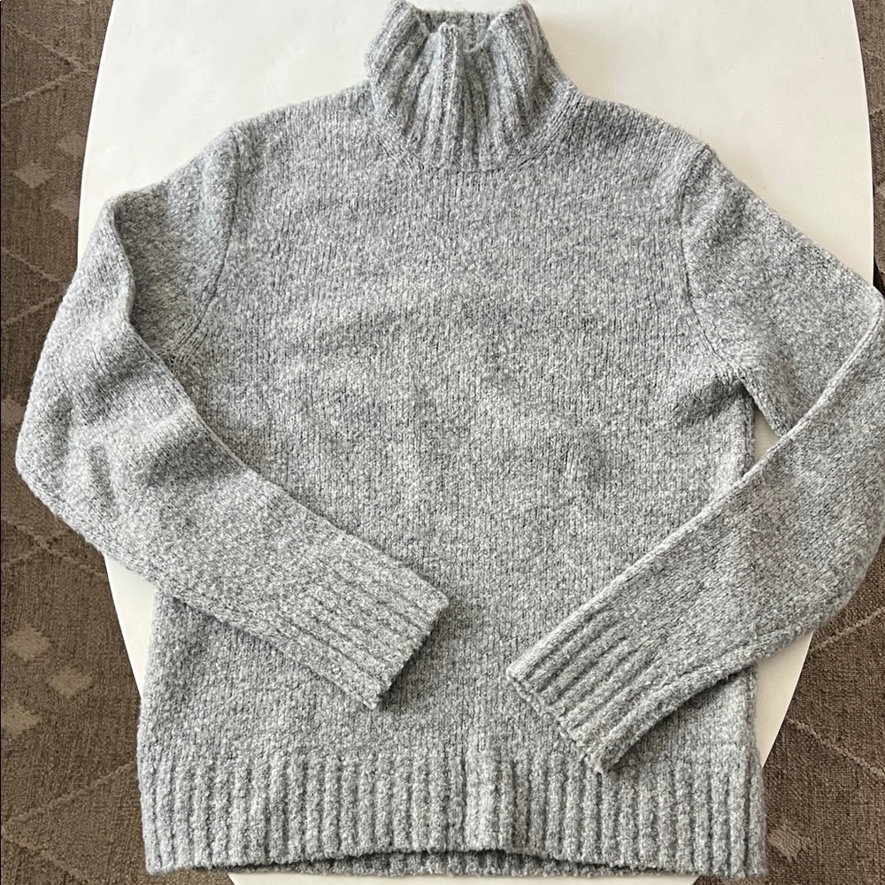 Vintage VTG J.Crew Men's Wool Blend Knit Turtleneck Classic Sweater Grey Gray M